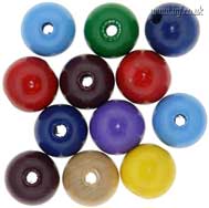 14mm Round Painted Wooden Bead Main Image