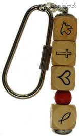 Wooden Symbol Beads Key-Ring Main Image