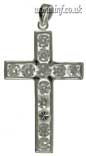 Cubic-Zirconia inset in silver Cross on bootlace Main Image