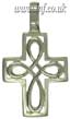 Square silver knot Cross on a bootlace Main Image