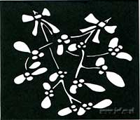 Small Cut-Out Card with a Christmas Mistletoe Main Image