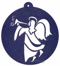 Medium Cut-Out Disk Nativity Angel & Horn 10 Pack Main Image