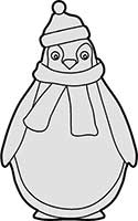 Penguin with a Hat and Scarf Comic Style Main Image