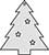 Plain Top Hole Image Christmas Tree Modern Pointed Style with Stars