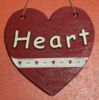 Heart craft shape with wooden letters