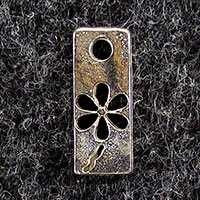 Pewter Rectangular Tag with a Flower Design Cutout Main Image