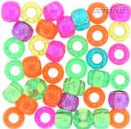 Plastic Barrel Transparent Glitter Bright Beads Main Image