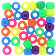 Plastic Barrel Neon Beads Main Image