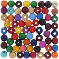 6mm Round Painted Gloss Wooden Bead Main Image