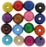 12mm Round Painted Wooden Bead Main Image