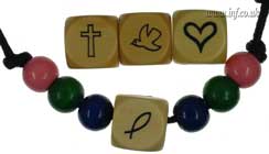 Wooden Symbol Bead Bracelet Main Image