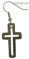 Cut Out Cross Pewter Earrings Main Image