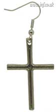 Pewter Bar Cross Earrings Main Image