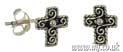 Cross with Wire Design 925 Silver Cross Studs Main Image