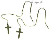 925 Silver Cross on Chain Earrings Main Image