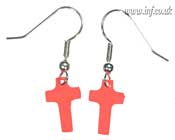 Very Small Acrylic Cross Earrings Main Image