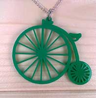 Laser cut penny farthing necklace Main Image