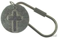 Pewter Coin Cross Key-Ring Main Image