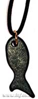 Ceramic Fish Pendant Necklace on Bootlace Main Image