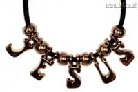 Metal Letters Beads Necklace on Bootlace Main Image
