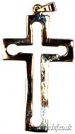 Large Flat Silver Cross with Cut Out on Bootlace Main Image