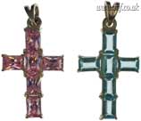 Square Cut Glass Stones Inset Silver on Bootlace Main Image