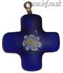 Square Venetian Glass Cross on Bootlace Main Image