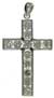 Cubic-Zirconia inset in silver Cross on bootlace