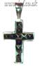 Silver Cross Inset with Marcasite on Bootlace Main Image