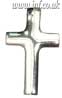 Polished & Sandblasted Silver Cross on Bootlace Main Image