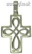 Square silver knot Cross on a chain Main Image
