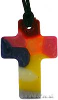 Multi-Coloured Plastic Cross on Bootlace Main Image