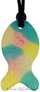 Multi-Coloured Fish Shape Pendant on Bootlace Main Image