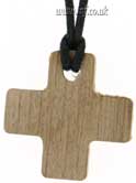 Square Wooden Cross on Bootlace Main Image