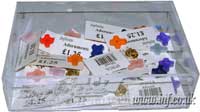 Trade Counter Box of Acrylic Cross Pin Badges Main Image