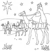 Etched Image of Nativity Three Kings Scene Panel Main Image