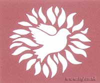 Small Cut-Out Folded Card with Dove & Flame Image Main Image