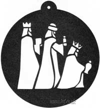 Medium Cut-Out Disk Nativity Magi Main Image