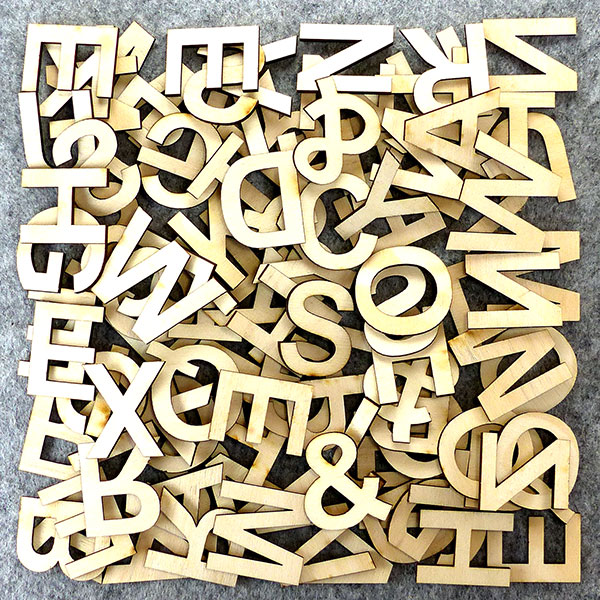 Arial Font Wood Letter Cutouts