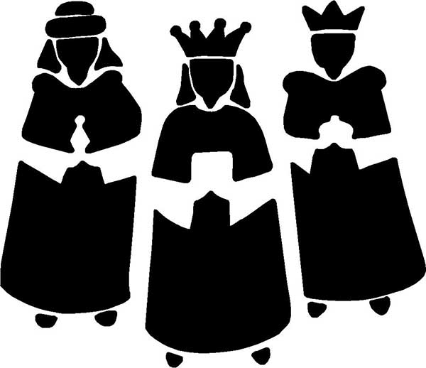 Stencil Christmas Nativity Three Kings with Gifts