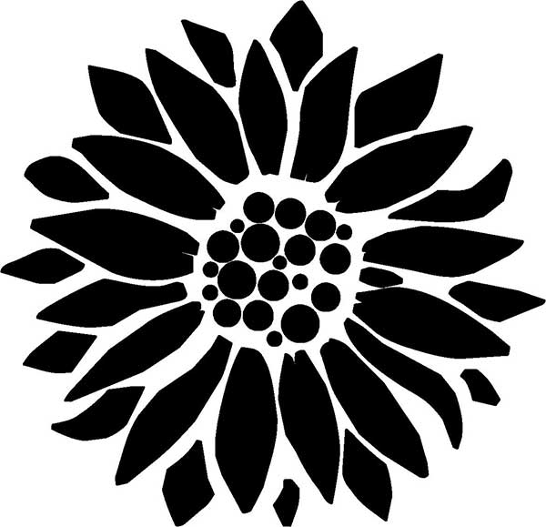 stencil-flower-and-plants-sunflower-head