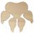 Main Image White No Hole Image Dog Paw Print with Claws