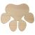 Main Image White No Hole Image Dog Paw Print