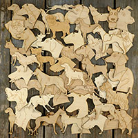 Over 50 Mix Dog Wooden Craft Shapes Main Image