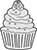 Plain Top Hole Image Cupcake Design D Strawberry on Top