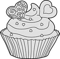 Cupcake Design F Two Chocolate Hearts Main Image