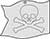 Plain Top Hole Image Pirate Skull and Cross Bone Flag