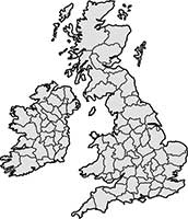 Country Outlines Great Britain and Ireland Main Image