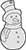 Plain Top Hole Image Snowman Wearing a Hat and Scarf Comic Style