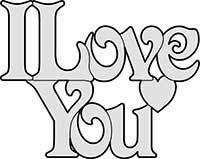 I Love You Chain Stacked Words in Victoria Font Main Image